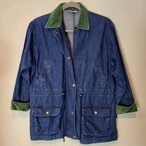 VTG Jantzen Womens Size XL Chore 90s Jean Jacket Corduroy Collar Barn Coat